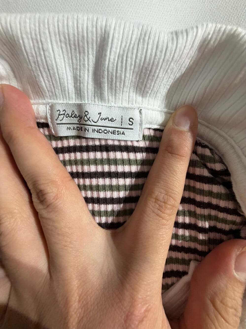 Haley & June Brown Striped Short Sleeve Polo Shirt Womens S - Picture 4 of 6